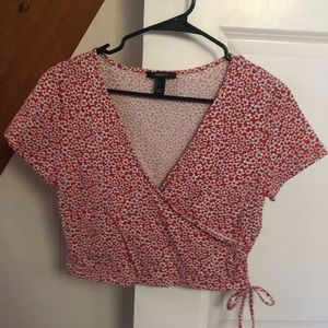 Floral Pattern Tie Side Crop Top NWOT
